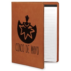 Cinco De Mayo Leatherette Portfolio with Notepad - Large - Double Sided (Personalized)