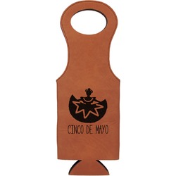 Cinco De Mayo Leatherette Wine Tote - Double Sided (Personalized)