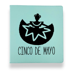 Cinco De Mayo Leather Binder - 1" - Teal