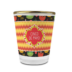 Cinco De Mayo Glass Shot Glass - 1.5 oz - with Gold Rim - Single