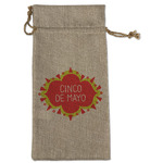 Cinco De Mayo Large Burlap Gift Bag - Front