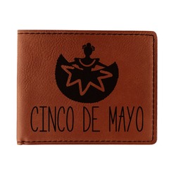 Cinco De Mayo Leatherette Bifold Wallet - Single Sided (Personalized)