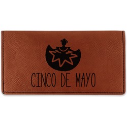 Cinco De Mayo Leatherette Checkbook Holder - Single Sided (Personalized)