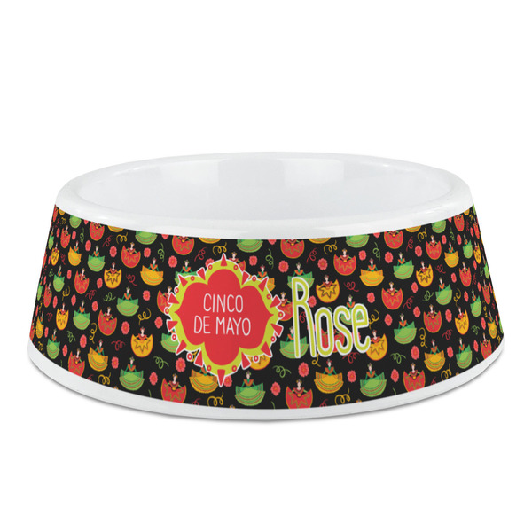 Custom Cinco De Mayo Plastic Dog Bowl