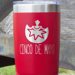 Cinco De Mayo 20 oz Stainless Steel Tumbler - Red - Double Sided