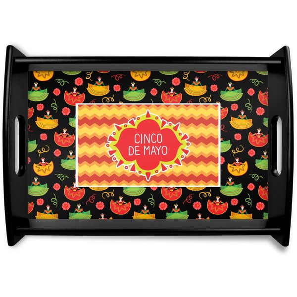 Custom Cinco De Mayo Black Wooden Tray - Small