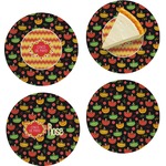 Cinco De Mayo Set of 4 Glass Appetizer / Dessert Plate 8" (Personalized)