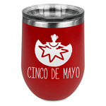 Cinco De Mayo Stemless Stainless Steel Wine Tumbler - Red - Single Sided