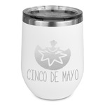 Cinco De Mayo Stemless Stainless Steel Wine Tumbler - White - Single Sided