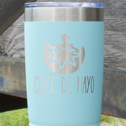Cinco De Mayo 20 oz Stainless Steel Tumbler - Teal - Double Sided