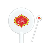 Cinco De Mayo 5.5" Round Plastic Stir Sticks - White - Double Sided