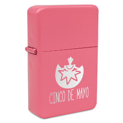 Cinco De Mayo Windproof Lighter - Pink - Double Sided & Lid Engraved