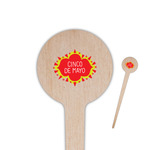 Cinco De Mayo 4" Round Wooden Food Picks - Single Sided