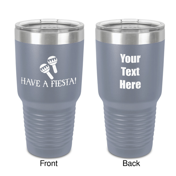 Custom Fiesta - Cinco de Mayo 30 oz Stainless Steel Tumbler - Grey - Double-Sided (Personalized)