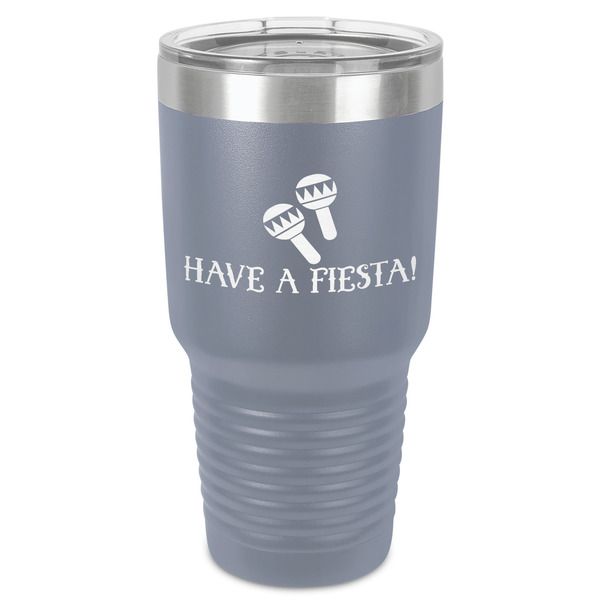 Custom Fiesta - Cinco de Mayo 30 oz Stainless Steel Tumbler - Grey - Single-Sided (Personalized)