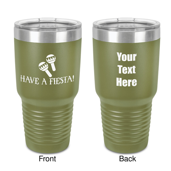 Custom Fiesta - Cinco de Mayo 30 oz Stainless Steel Tumbler - Olive - Double-Sided (Personalized)