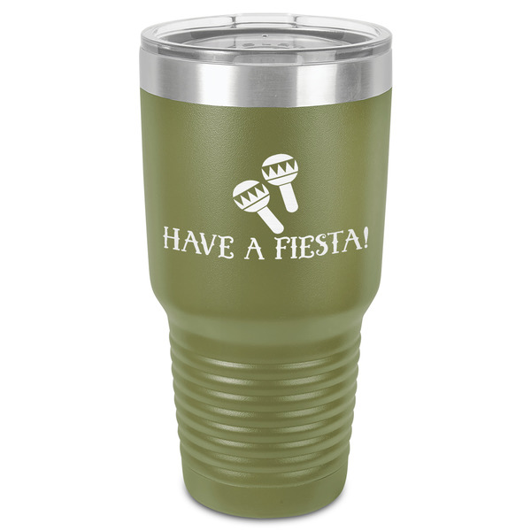 Custom Fiesta - Cinco de Mayo 30 oz Stainless Steel Tumbler - Olive - Single-Sided (Personalized)