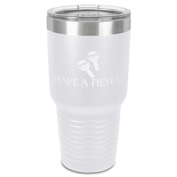 Custom Fiesta - Cinco de Mayo 30 oz Stainless Steel Tumbler - White - Single-Sided (Personalized)