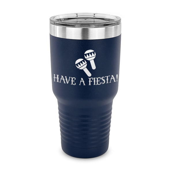 Custom Fiesta - Cinco de Mayo 30 oz Stainless Steel Tumbler - Navy - Single Sided (Personalized)