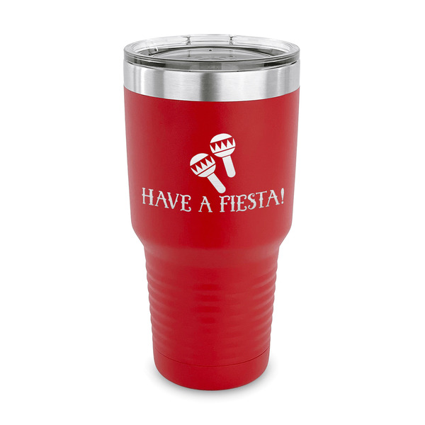 Custom Fiesta - Cinco de Mayo 30 oz Stainless Steel Tumbler - Red - Single Sided (Personalized)