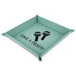 Fiesta - Cinco de Mayo Faux Leather Dice Tray - 9" x 9"  - Teal (Personalized)