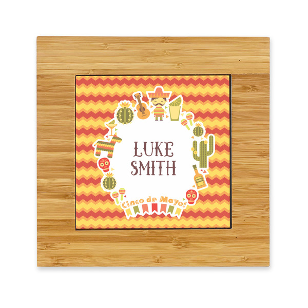 Custom Fiesta - Cinco de Mayo Bamboo Trivet with Ceramic Tile Insert (Personalized)