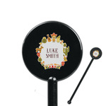 Fiesta - Cinco de Mayo 5.5" Round Plastic Stir Sticks - Black - Double Sided (Personalized)