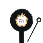 Fiesta - Cinco de Mayo 7" Round Plastic Stir Sticks - Black - Double Sided (Personalized)