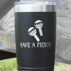 Fiesta - Cinco de Mayo 20 oz Stainless Steel Tumbler - Black - Double Sided (Personalized)