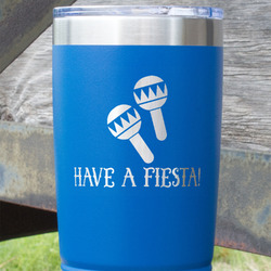 Fiesta - Cinco de Mayo 20 oz Stainless Steel Tumbler - Royal Blue - Double Sided (Personalized)