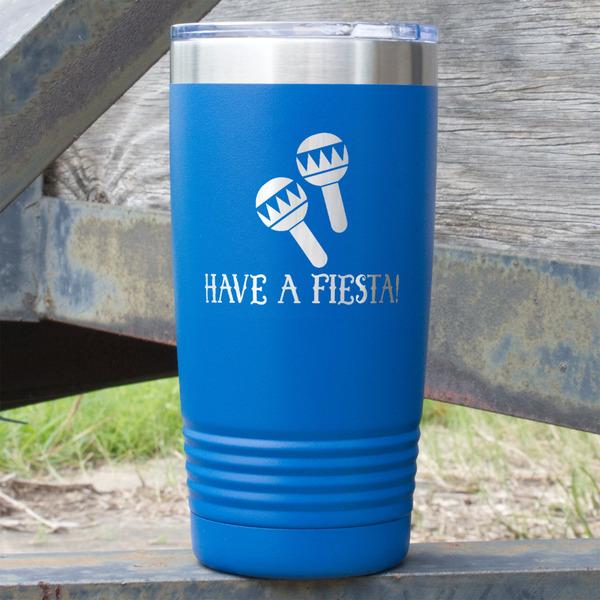 Custom Fiesta - Cinco de Mayo 20 oz Stainless Steel Tumbler - Royal Blue - Single Sided (Personalized)