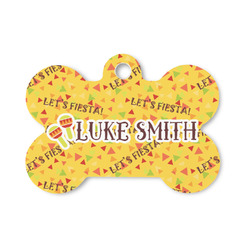 Fiesta - Cinco de Mayo Bone Shaped Dog ID Tag - Small (Personalized)