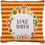 Fiesta - Cinco de Mayo Faux-Linen Throw Pillow 16" (Personalized)