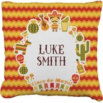 Fiesta - Cinco de Mayo Faux-Linen Throw Pillow 18" (Personalized)