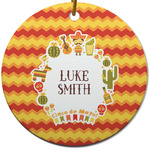 Fiesta - Cinco de Mayo Round Ceramic Ornament w/ Name or Text