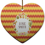 Fiesta - Cinco de Mayo Heart Ceramic Ornament w/ Name or Text