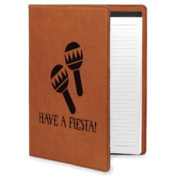 Fiesta - Cinco de Mayo Leatherette Portfolio with Notepad - Large - Double Sided (Personalized)