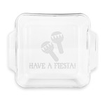 Fiesta - Cinco de Mayo Glass Cake Dish with Truefit Lid - 8in x 8in (Personalized)