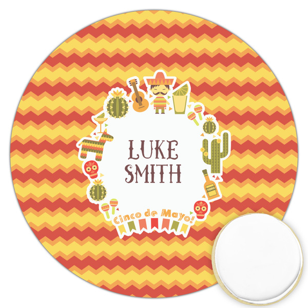 Custom Fiesta - Cinco de Mayo Printed Cookie Topper - 3.25" (Personalized)