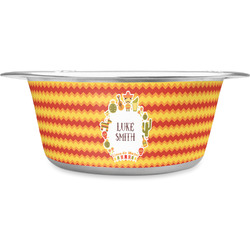 Fiesta - Cinco de Mayo Stainless Steel Dog Bowl - Large (Personalized)