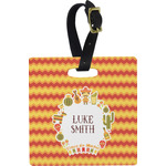 Fiesta - Cinco de Mayo Plastic Luggage Tag - Square w/ Name or Text