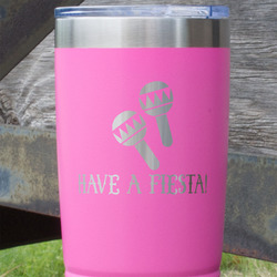 Fiesta - Cinco de Mayo 20 oz Stainless Steel Tumbler - Pink - Single Sided (Personalized)