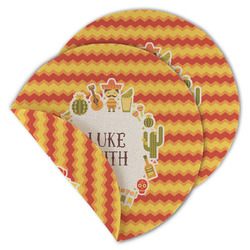 Fiesta - Cinco de Mayo Round Linen Placemat - Double Sided - Set of 4 (Personalized)