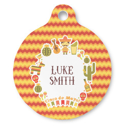 Fiesta - Cinco de Mayo Round Pet ID Tag - Large (Personalized)