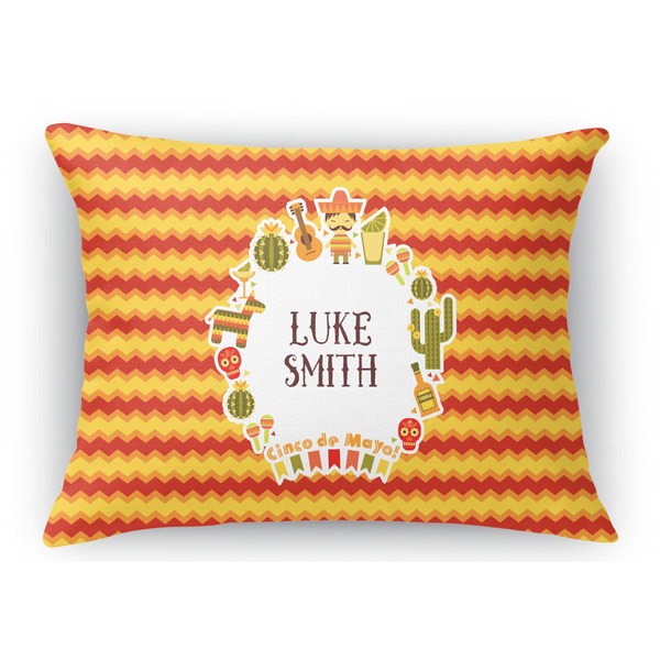 Custom Fiesta - Cinco de Mayo Rectangular Throw Pillow Case (Personalized)