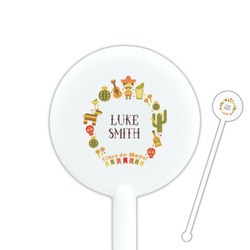 Fiesta - Cinco de Mayo 5.5" Round Plastic Stir Sticks - White - Single Sided (Personalized)