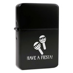 Fiesta - Cinco de Mayo Windproof Lighter - Black - Double Sided & Lid Engraved (Personalized)