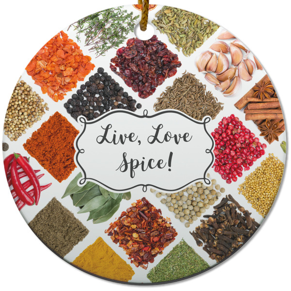 Custom Spices Round Ceramic Ornament