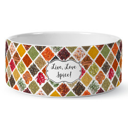 Spices Ceramic Dog Bowl - Medium (Personalized)