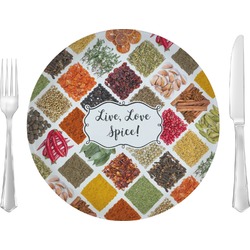 Spices 10" Glass Lunch / Dinner Plates - Single or Set (Personalized)